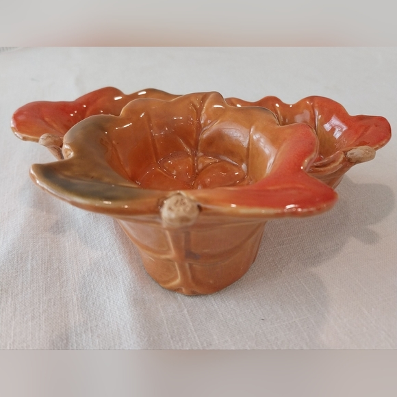 Vintage MCM tii Collections ceramic 2 tier three leaf tea light candle holder - Picture 5 of 12